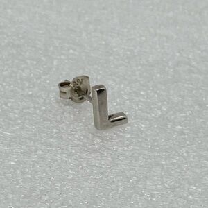 Vintage 925 Sterling Silver Letter L Stud Earring w Butterfly Backing